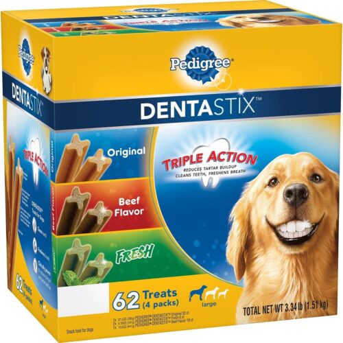 PEDIGREE DENTASTIX Large Dog Dental Care Treats Original, Beef & Fresh Variety Pack, 2.73 lb.Pack (51 Treats) - Image 61