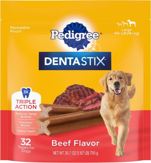 PEDIGREE DENTASTIX Large Dog Dental Care Treats Original, Beef & Fresh Variety Pack, 2.73 lb.Pack (51 Treats) - Image 68