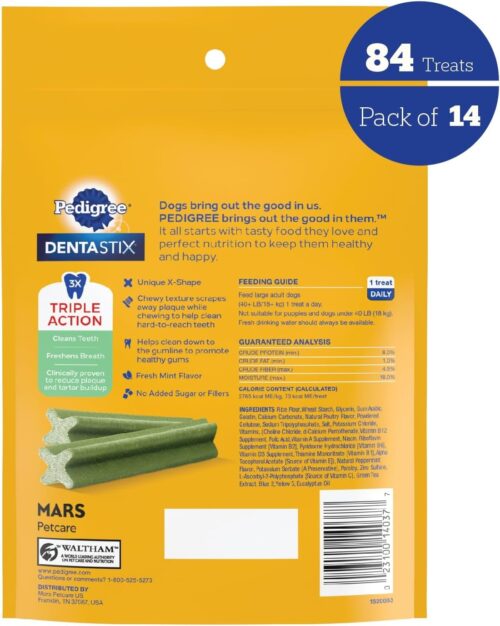 PEDIGREE DENTASTIX Large Dog Dental Care Treats Original, Beef & Fresh Variety Pack, 2.73 lb.Pack (51 Treats) - Image 82