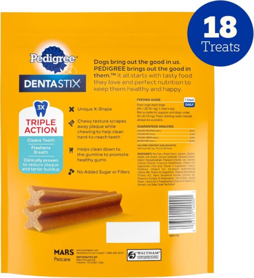 PEDIGREE DENTASTIX Large Dog Dental Care Treats Original, Beef & Fresh Variety Pack, 2.73 lb.Pack (51 Treats) - Image 90