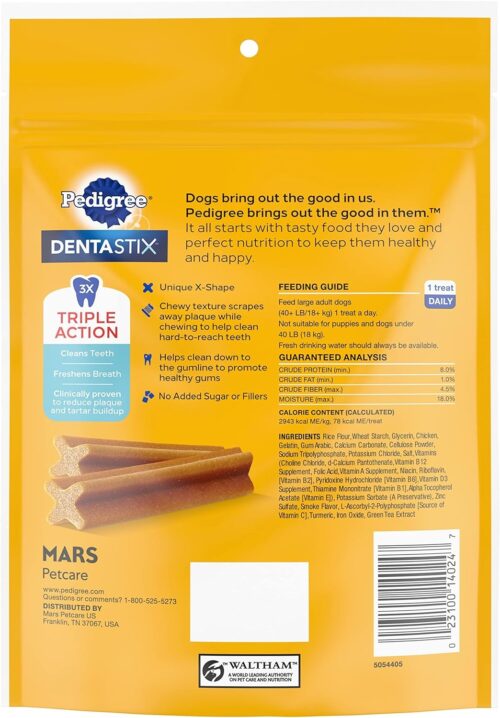 PEDIGREE DENTASTIX Large Dog Dental Care Treats Original, Beef & Fresh Variety Pack, 2.73 lb.Pack (51 Treats) - Image 92