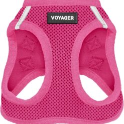 Best Pet Supplies Voyager Step-in Air Dog Harness - All Weather Mesh, Reflective, No Pull Harness for Small, Medium Dogs, Cats - Secure with Hook & Loop Fastener, Buckle, Double D-Rings - Fuchsia, S