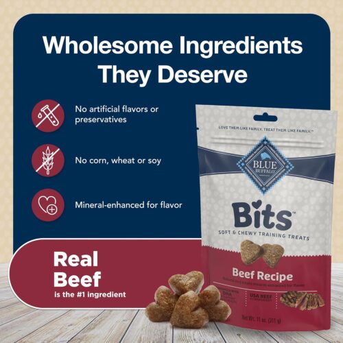 Blue Buffalo Bits Soft Dog Treats for Training, Made With Natural Ingredients & Enhanced with DHA, Chicken Recipe, 19-oz Bag - Image 61
