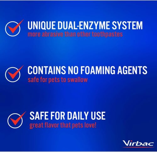 Virbac C.E.T. Enzymatic Toothpaste Eliminates Bad Breath by Removing Plaque and Tartar Buildup Best Pet Dental Care Toothpaste Vanilla Mint Flavor 2.5 Oz Tube - Image 7