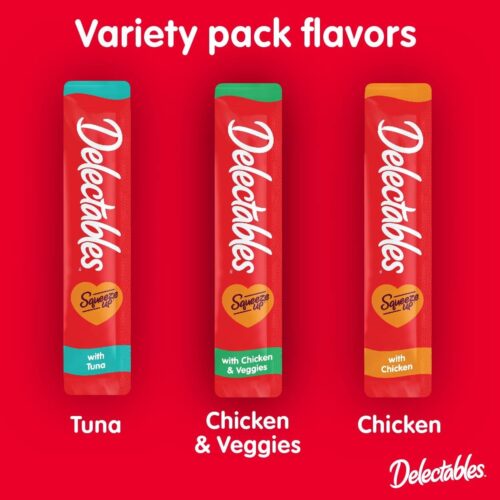 Delectables Squeeze Up Variety Pack, Creamy Squeezable Puree, Lickable Wet Cat Treats, Grain Free, No Added Fillers, No by-Products, No Added Preservatives, 0.5 Ounces Tube, 72 Tubes Total - Image 14