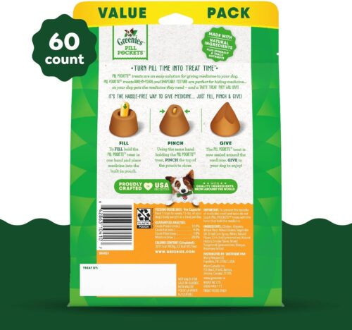 Greenies Pill Pockets Large Size Soft Dog Treats for Capsules, Chicken Flavor, Made with Natural Ingredients Plus Minerals & Trace Nutrients, 15.8 oz. (60 Count, Pack of 1) - Image 2