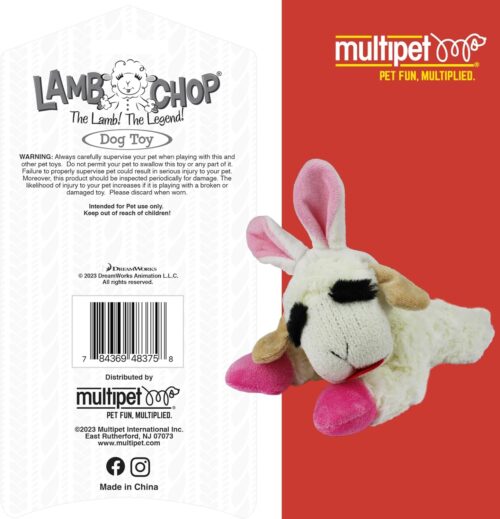 Multipet Lamb Chop Dog Plush Toy - Squeaky Toy for All Dogs - Extra Soft Plush - Stuffed Animal Dog Toy for Cuddling & Playing - Cute Pet Toy (6", Cream) - Image 58