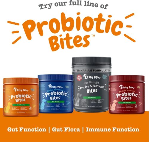 Zesty Paws Probiotics for Dogs - Digestive Enzymes for Gut Flora, Digestive Health, Diarrhea & Bowel Support - Clinically Studied DE111 - Dog Supplement Soft Chew for Pet Immune System - Pumpkin - Image 7