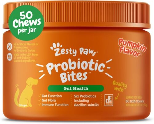 Zesty Paws Probiotics for Dogs - Digestive Enzymes for Gut Flora, Digestive Health, Diarrhea & Bowel Support - Clinically Studied DE111 - Dog Supplement Soft Chew for Pet Immune System - Pumpkin - Image 10