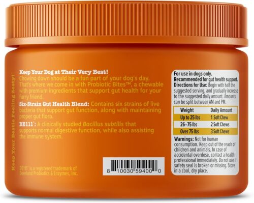 Zesty Paws Probiotics for Dogs - Digestive Enzymes for Gut Flora, Digestive Health, Diarrhea & Bowel Support - Clinically Studied DE111 - Dog Supplement Soft Chew for Pet Immune System - Pumpkin - Image 11