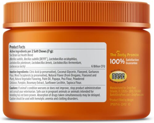 Zesty Paws Probiotics for Dogs - Digestive Enzymes for Gut Flora, Digestive Health, Diarrhea & Bowel Support - Clinically Studied DE111 - Dog Supplement Soft Chew for Pet Immune System - Pumpkin - Image 12