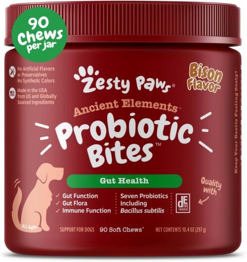 Zesty Paws Probiotics for Dogs - Digestive Enzymes for Gut Flora, Digestive Health, Diarrhea & Bowel Support - Clinically Studied DE111 - Dog Supplement Soft Chew for Pet Immune System - Pumpkin - Image 13