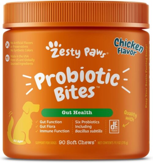 Zesty Paws Probiotics for Dogs - Digestive Enzymes for Gut Flora, Digestive Health, Diarrhea & Bowel Support - Clinically Studied DE111 - Dog Supplement Soft Chew for Pet Immune System - Pumpkin - Image 16