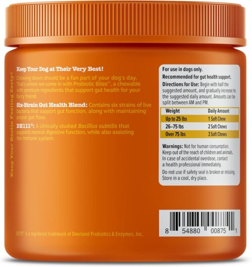 Zesty Paws Probiotics for Dogs - Digestive Enzymes for Gut Flora, Digestive Health, Diarrhea & Bowel Support - Clinically Studied DE111 - Dog Supplement Soft Chew for Pet Immune System - Pumpkin - Image 18
