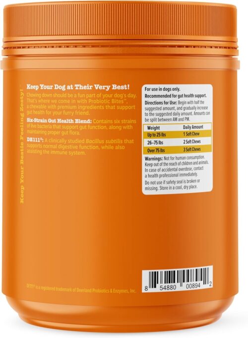 Zesty Paws Probiotics for Dogs - Digestive Enzymes for Gut Flora, Digestive Health, Diarrhea & Bowel Support - Clinically Studied DE111 - Dog Supplement Soft Chew for Pet Immune System - Pumpkin - Image 20