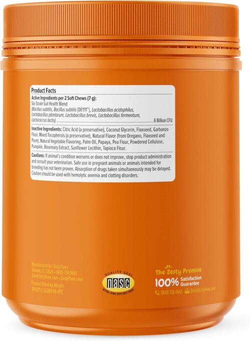 Zesty Paws Probiotics for Dogs - Digestive Enzymes for Gut Flora, Digestive Health, Diarrhea & Bowel Support - Clinically Studied DE111 - Dog Supplement Soft Chew for Pet Immune System - Pumpkin - Image 21