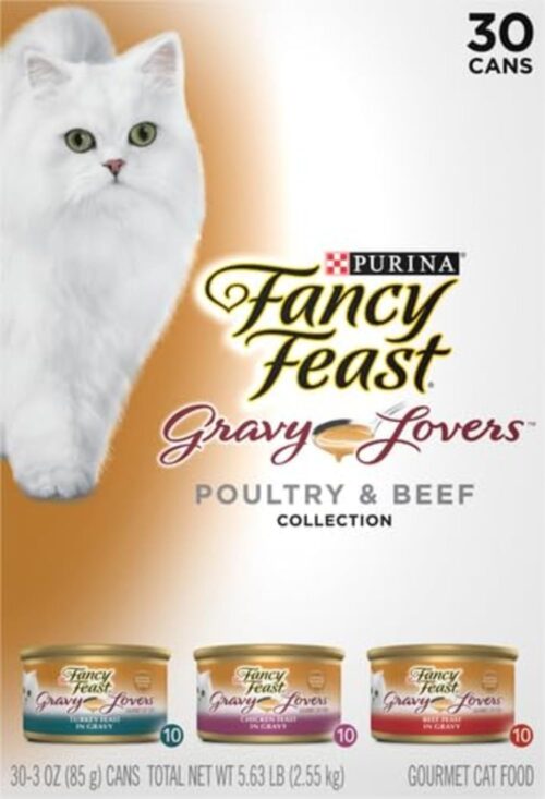 Purina Fancy Feast Gravy Lovers Poultry and Beef Grilled Gourmet Wet Cat Food Variety Pack - (Pack of 30) 3 oz. Cans - Image 14