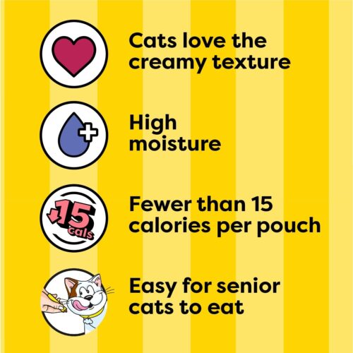 Temptations Creamy Puree with Chicken, Salmon, and Tuna Variety Pack of Lickable, Squeezable Cat Treats, 0.425 Oz Pouches, 24 Count - Image 3