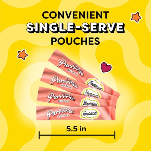 Temptations Creamy Puree with Chicken, Salmon, and Tuna Variety Pack of Lickable, Squeezable Cat Treats, 0.425 Oz Pouches, 24 Count - Image 68