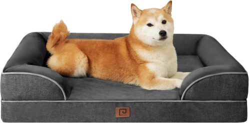EHEYCIGA Orthopedic Dog Beds for Extra Large Dogs, Waterproof Memory Foam XL Pet Bed with Sides, Non-Slip and Egg-Crate Foam Big Dog Couch Bed with Washable Removable Cover, Grey - Image 222