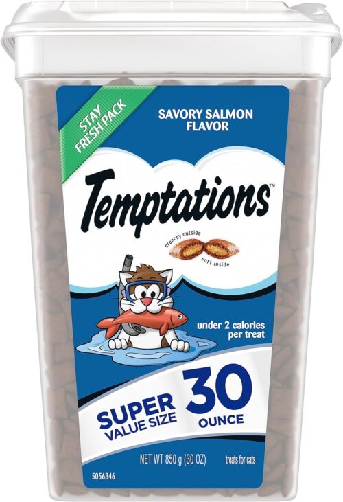 Temptations Classic Crunchy and Soft Cat Treats Seafood Medley Flavor, 30 oz. Tub - Image 75