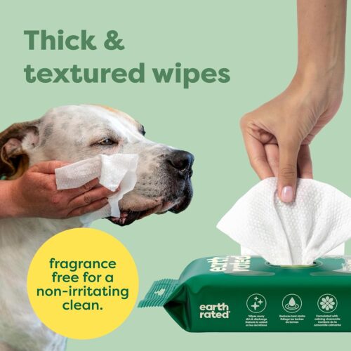 Earth Rated Pet Grooming Wipes for Dogs and Cats, Hypoallergenic, Cleaning and Hydrating, for Paws, Body and Butt, Unscented, 100 Count - Image 30