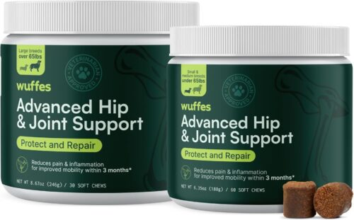 Wuffes Advanced Dog Hip and Joint Supplement with Glucosamine, Chondroitin, Omega 3, MSM, and Green Lipped Mussel, 60 Pork Flavored Chews for Small and Medium Dog Breeds - Image 7
