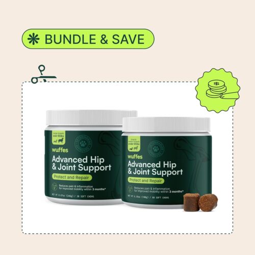 Wuffes Advanced Dog Hip and Joint Supplement with Glucosamine, Chondroitin, Omega 3, MSM, and Green Lipped Mussel, 60 Pork Flavored Chews for Small and Medium Dog Breeds - Image 12