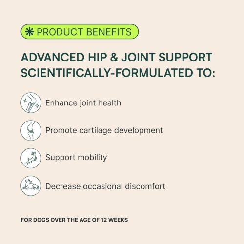 Wuffes Advanced Dog Hip and Joint Supplement with Glucosamine, Chondroitin, Omega 3, MSM, and Green Lipped Mussel, 60 Pork Flavored Chews for Small and Medium Dog Breeds - Image 16