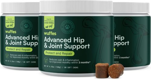 Wuffes Advanced Dog Hip and Joint Supplement with Glucosamine, Chondroitin, Omega 3, MSM, and Green Lipped Mussel, 60 Pork Flavored Chews for Small and Medium Dog Breeds - Image 28