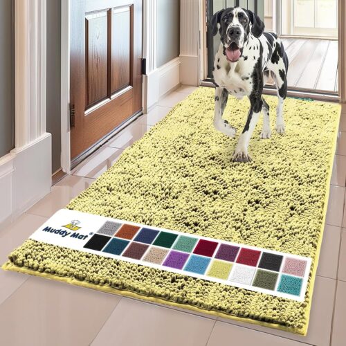 Muddy Mat® Shown on TV – Super Absorbent Microfiber Dog Door Mat for Muddy Paws, Non-Slip Washable Pet Rug, Quick Dry Chenille Entryway Carpet, Machine Washable Indoor Outdoor mat, Grey 30"x19" - Image 177