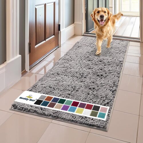 Muddy Mat® Shown on TV – Super Absorbent Microfiber Dog Door Mat for Muddy Paws, Non-Slip Washable Pet Rug, Quick Dry Chenille Entryway Carpet, Machine Washable Indoor Outdoor mat, Grey 30"x19" - Image 204