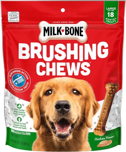 Milk-Bone Brushing Chews Daily Dental Dog Treats, Chicken Flavor, Large, 25 Count - Image 24