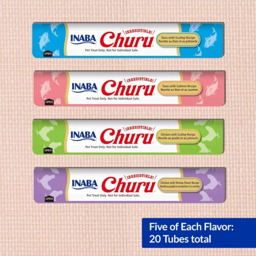 INABA Churu Cat Treats, Grain-Free, Lickable, Squeezable Creamy Purée Cat Treat/Topper with Vitamin E & Taurine, 0.5 Ounces Each Tube, 50 Tubes, Tuna & Chicken Variety - Image 58