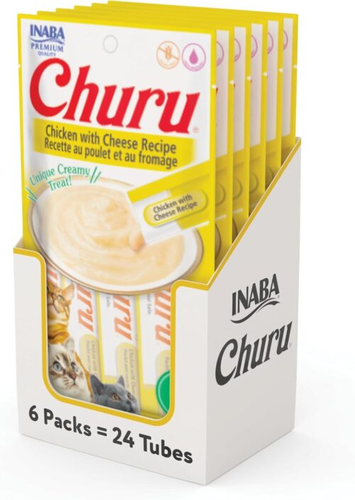 INABA Churu Cat Treats, Grain-Free, Lickable, Squeezable Creamy Purée Cat Treat/Topper with Vitamin E & Taurine, 0.5 Ounces Each Tube, 50 Tubes, Tuna & Chicken Variety - Image 79