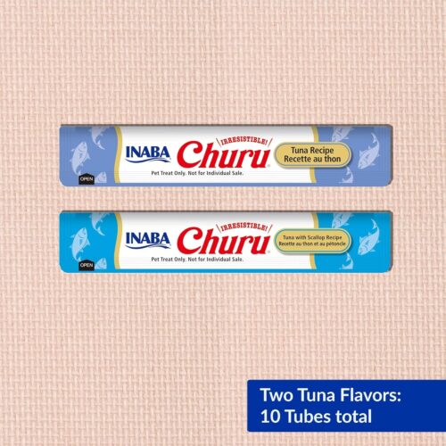 INABA Churu Cat Treats, Grain-Free, Lickable, Squeezable Creamy Purée Cat Treat/Topper with Vitamin E & Taurine, 0.5 Ounces Each Tube, 50 Tubes, Tuna & Chicken Variety - Image 96