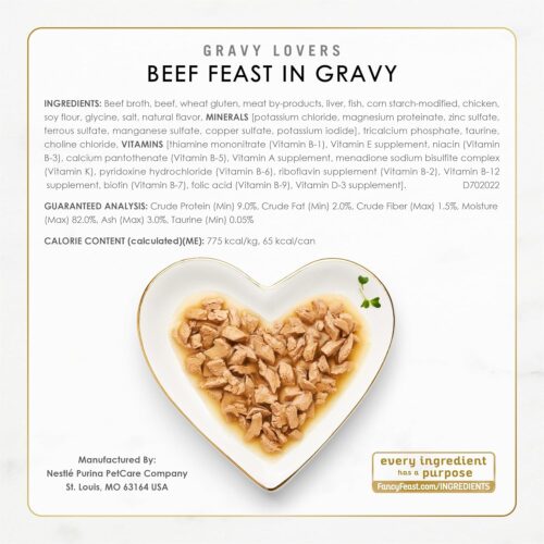 Purina Fancy Feast Gravy Lovers Poultry and Beef Grilled Gourmet Wet Cat Food Variety Pack - (Pack of 24) 3 oz. Cans - Image 7
