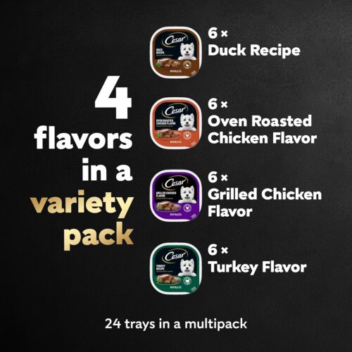 CESAR Adult Wet Dog Food Classic Loaf in Sauce Grilled Chicken, Filet Mignon, Porterhouse Steak, Beef, Chicken & Liver and Turkey Variety Pack, 3.5 oz. Easy Peel Trays, Pack of 36 - Image 52