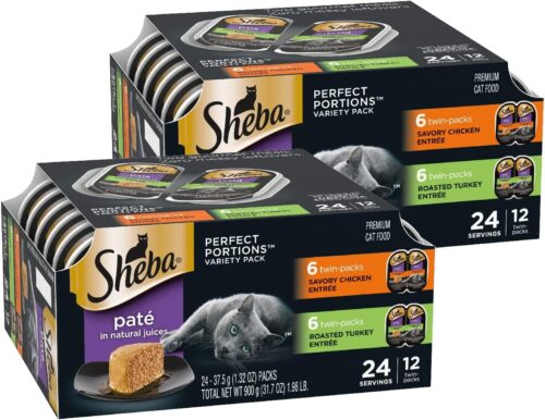 Sheba Perfect Portions Wet Cat Food Pate With Sustainable Salmon, Signature Seafood Entree, and Tender White Fish and Tuna Entree Variety Pack, 2.6 oz. Twin Pack Trays (24 Count, 48 Servings) - Image 12