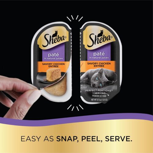 Sheba Perfect Portions Wet Cat Food Pate With Sustainable Salmon, Signature Seafood Entree, and Tender White Fish and Tuna Entree Variety Pack, 2.6 oz. Twin Pack Trays (24 Count, 48 Servings) - Image 26