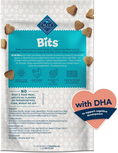 Blue Buffalo Bits Soft Dog Treats for Training, Made With Natural Ingredients & Enhanced with DHA, Chicken Recipe, 19-oz Bag - Image 11