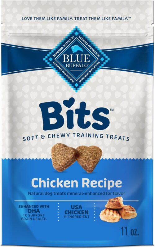 Blue Buffalo Bits Soft Dog Treats for Training, Made With Natural Ingredients & Enhanced with DHA, Chicken Recipe, 19-oz Bag - Image 45