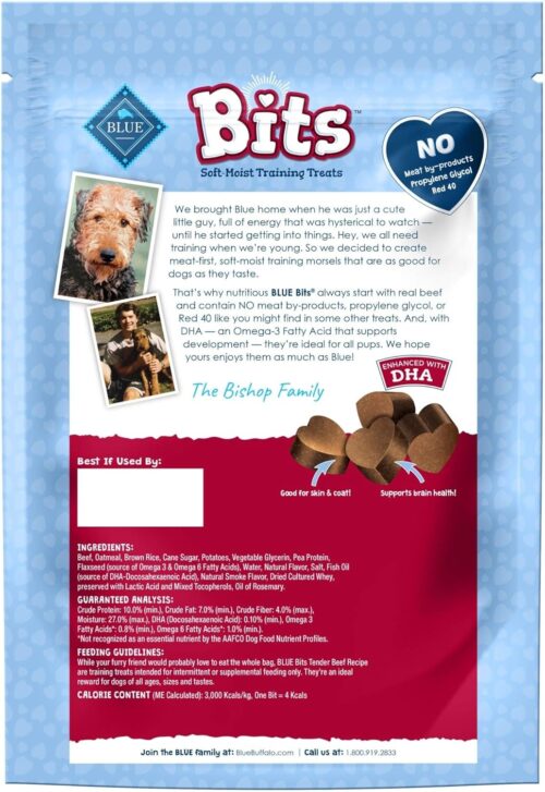 Blue Buffalo Bits Soft Dog Treats for Training, Made With Natural Ingredients & Enhanced with DHA, Chicken Recipe, 19-oz Bag - Image 96