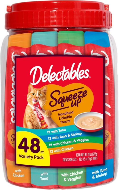 Delectables Squeeze Up Variety Pack, Creamy Squeezable Puree, Lickable Wet Cat Treats, Grain Free, No Added Fillers, No by-Products, No Added Preservatives, 0.5 Ounces Tube, 72 Tubes Total - Image 15