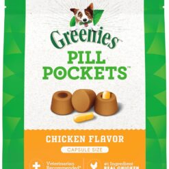 Greenies Pill Pockets Large Size Soft Dog Treats for Capsules, Chicken Flavor, Made with Natural Ingredients Plus Minerals & Trace Nutrients, 15.8 oz. (60 Count, Pack of 1)
