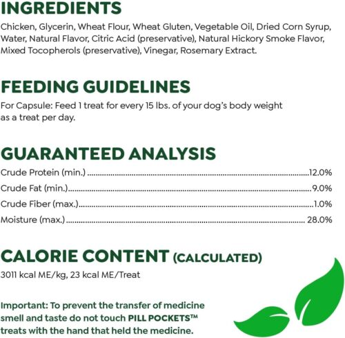 Greenies Pill Pockets Large Size Soft Dog Treats for Capsules, Chicken Flavor, Made with Natural Ingredients Plus Minerals & Trace Nutrients, 15.8 oz. (60 Count, Pack of 1) - Image 14