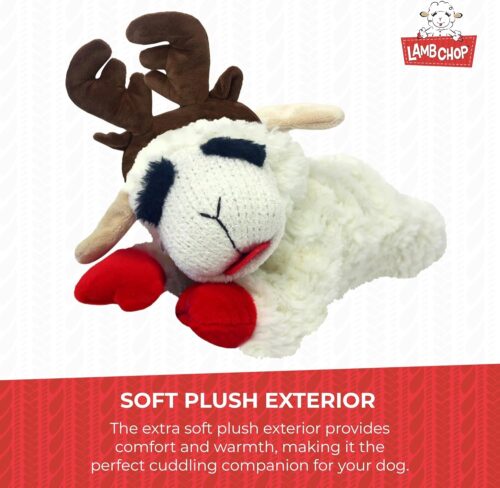 Multipet Lamb Chop Dog Plush Toy - Squeaky Toy for All Dogs - Extra Soft Plush - Stuffed Animal Dog Toy for Cuddling & Playing - Cute Pet Toy (6", Cream) - Image 72