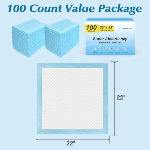 50 Count 30” x 36” Super Absorbency Disposable Underpads, Leakproof Quick Drying, Baby Puppy & Adults Bed Pads Disposable Adults, Dog Pee Pads Extra Large, XXL Incontinence Pads - Image 14
