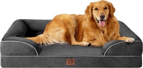 EHEYCIGA Orthopedic Dog Beds for Extra Large Dogs, Waterproof Memory Foam XL Pet Bed with Sides, Non-Slip and Egg-Crate Foam Big Dog Couch Bed with Washable Removable Cover, Grey - Image 94