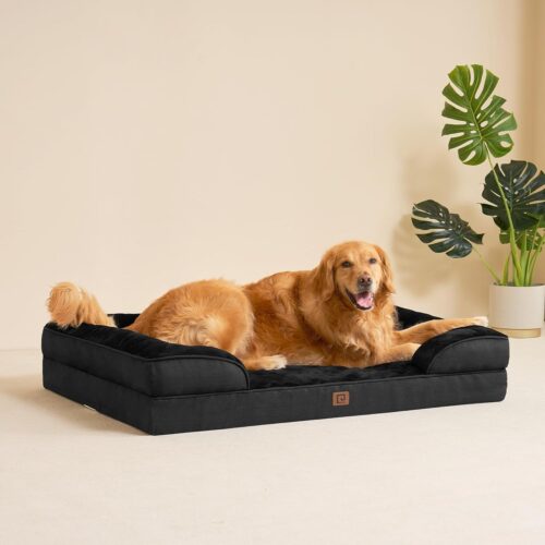 EHEYCIGA Orthopedic Dog Beds for Extra Large Dogs, Waterproof Memory Foam XL Pet Bed with Sides, Non-Slip and Egg-Crate Foam Big Dog Couch Bed with Washable Removable Cover, Grey - Image 179